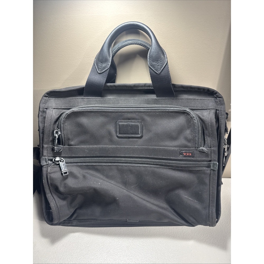 Tumi Alpha Nylon Leather‎ Travel Laptop Briefcase 16" x 12 " NICE 26130DH
